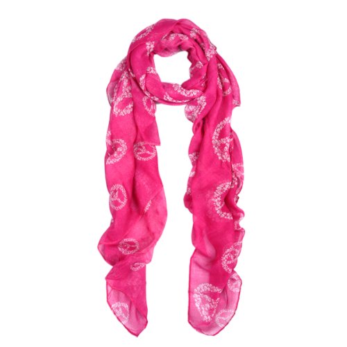 Unique Premium Skull Peace Scarf, Fuchsia