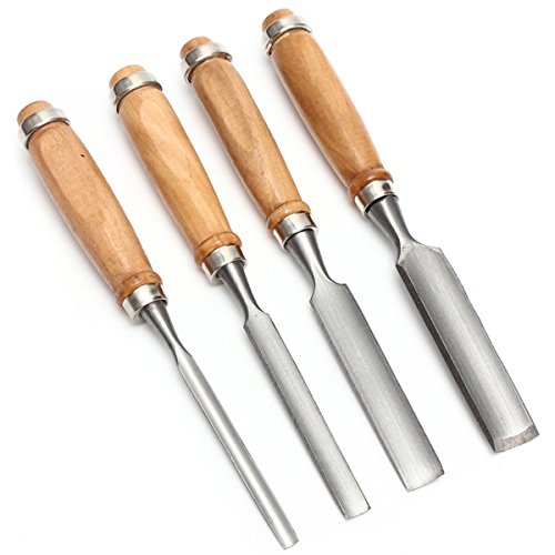 4pcs DIY Wood Gouge Chisel Woodworking Tool Handle Hand Home Carving Set