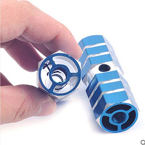 Transer- 1 Pair Aluminum Alloy Foot Pegs, Antislip Cylinder Mountain Standing Axle Foot Peg for BMX Bikes Bicycles (Blue)