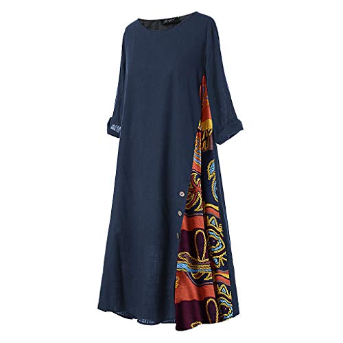 GSusan Sommerkleid Damen Lang Maxikleid Ärmelloses Kleider Spaghetti Strap mit Taschen Partykleid Cocktailkleid Elegant Vintage Blumen Baggy Lose Beiläufige Lang Kleider MaxiKleid Plus Size