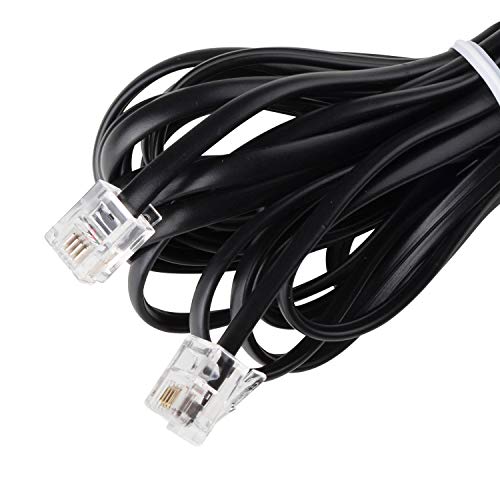 Telephone Line Cord Extension - Color Black 15ft - Thumbnail 2