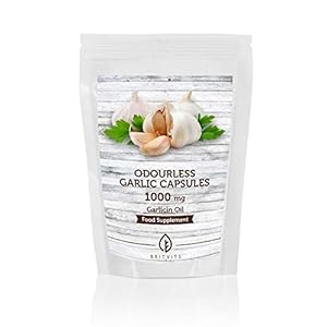 Odourless Garlic 1000mg Oil Extract Food Supplement 30 Softgel Capsules Cholesterol Healthy Heart Cold and Flu Nutrition Supplements