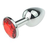 Red Jeweled Beginners Butt Plug, Hmxpls Sex Love Games Personal Massager for Women Men Couples Lover, 0.3 Ounce Attractive Decorations Perfect Gift for Valentine's & Birthday