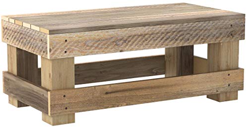 del Hutson Designs - Rustic Barnwood Coffee Table, USA Handmade Reclaimed Wood (Natural)