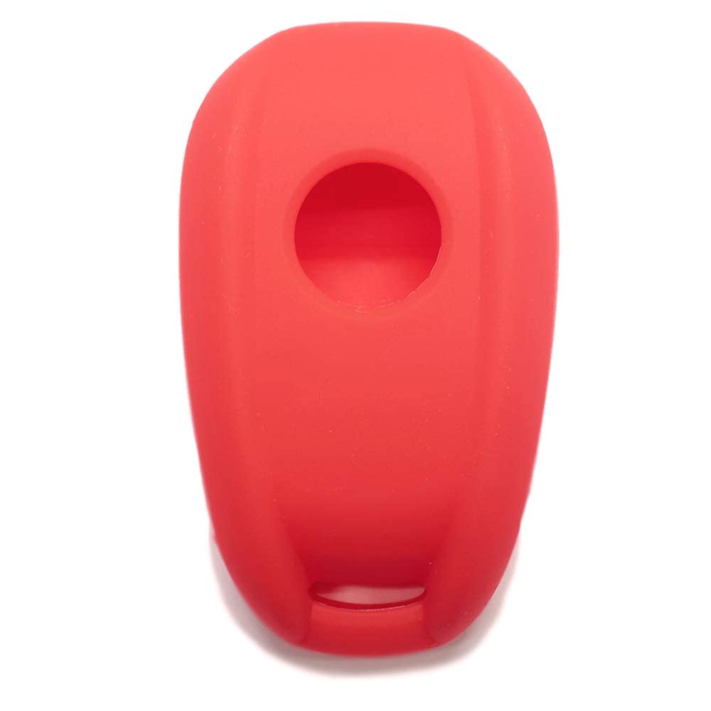 Silicone Rubber Key Cover Case Compatible with Alfa Romeo Giulia and Stelvio 3 Buttons with Keychain Soft Protective Car Remote Cover (RED)