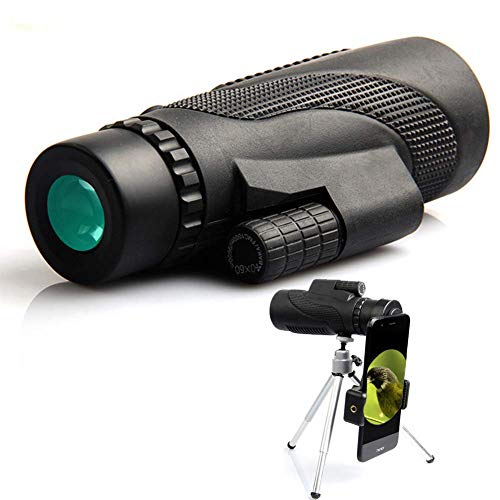 Monocular Telescope, 40X60 HD Waterproof- Shockproof- Phone Mount Adapter- High Power Monocular- for Bird Watching Hunting Camping Hiking Travelling Sporting Monocular-Black