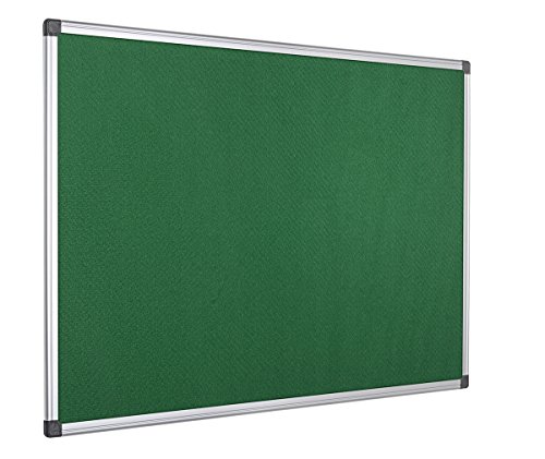 Bi-Office Notice Board Maya, Green Felt, Aluminium Frame, 120 x 90 cm