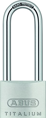 ABUS Cadenas 54TI/40HB63 TITALIUM – Léger en aluminium avec anse haute – Anse en acier trempé – Double verrouillage de l'anse – Niveau de sécurité 4