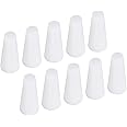 YOKIVE 10Pcs Silicone Rubber Stoppers, Tapered Plugs with High-Temperature Resistance | Protect Hole, Great for Lab Industry (White, 9/32" to 15/32")