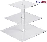 YestBuy 3 Tier Clear Square Acrylic Tree Cupcake Tower