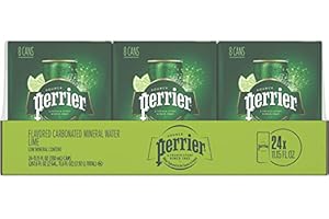 Perrier Lime Flavored Sparkling Water, 11.15 Fl Oz Cans (Pack of 24)