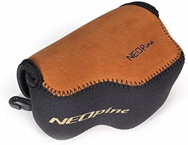 DigiRole Neoprene Camera Case Bag for Sony Alpha a6500, Sony Alpha a6300 with 16-50 Lens, Sony A6500 case (Brown) with Tempered Glass Screen Protector