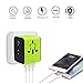 Travel Adapter, JMFONE Universal Travel Adapter 3.4A Type C 4 USB International World Power Plug Adapter Kit Travel Wall Charger USB Plug with UK, EU, AU, US for 200 countries (green)