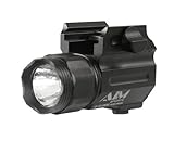 Aim Sports Flashlight 150-Lumen Compact Flashlight with Quick Release Mount Color Filtered Lens, Black