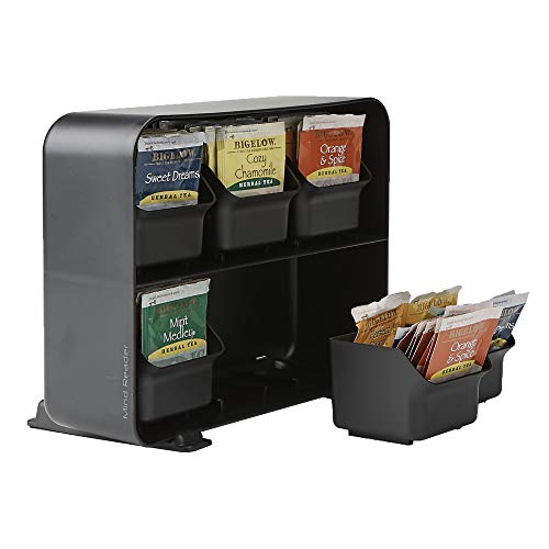 Mind Reader 6 Drawer Tea Bag Holder and Organizer, Black 887530005299