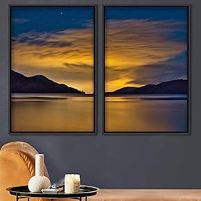 signwin 2 Piece Framed Canvas Wall Art Sunset...