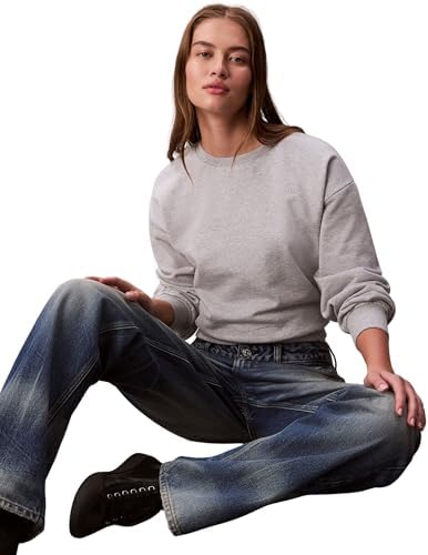 Damen Sweatshirt Archive Logo French Terry Crew Neck, Grau (History Grey Heather), XS