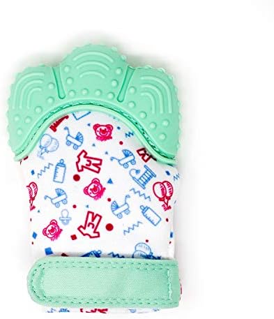 My Mini Mitt | Teething Mitten | Soothing Gum Relief Toy Glove & Teether for Babies, Infants, Toddlers, Boy & Girl | 3-12 Months | Baby Shower Gift + BONUS Storage Pouch (Mint Green)