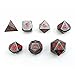 Metallic 7pcs Dungeons and Dragons Dice Set, Metal RPG Game Dice with Red Numbers, Metallic 7pcs Polyhedral Dice Set