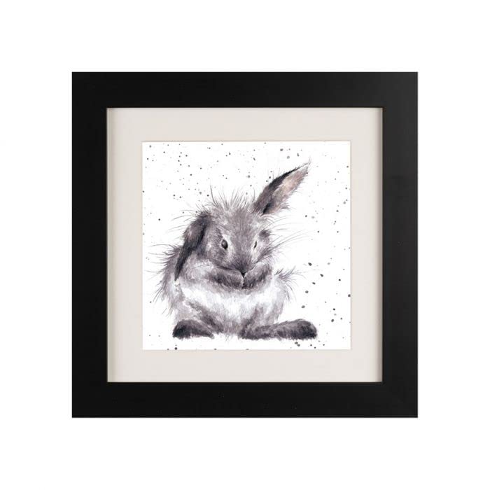 Wrendale Designs "Bathtime Rabbit/Hare Framed Picture - Various Frame Colours (Black)
