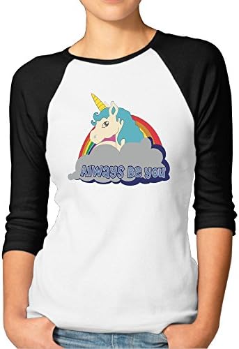 Always Be You Women 3/4 Sleeve Raglan Tops Shirt Black