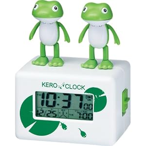 リズム時計 目覚し時計 ケロクロック2 歌うカエル ランダム音声機能