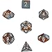 Chessex Polyhedral 7-Die Gemini Dice Set - Copper-Steel with White CHX-26424