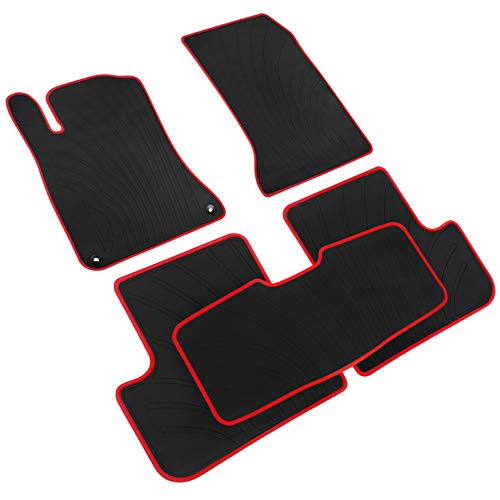 iallauto All Weather Floor Liners Custom Fit Mercedes Benz GLA 2014-2019 Heavy Duty Rubber Car Mats Vehicle Carpet Odorless-Black Red