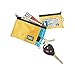 Chums Surfshorts Wallet - Lightweight Zippered Minimalist Wallet with Clear ID Window - Water Resistant with Key Ring (Mustard/Horizon Blue),One Size,18401172