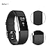 JUNYI Fitbit Charge 2 Bands ,Classic Sports Watch Adjustable Replacement Comfortable Bands for Fitbit Charge 2 Fitness Smart Wristbands Strap ( Black)