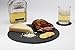 EMEMO Round Slate Cheese Board 12 Inch Cheese Tray & Serving Plate For Smoked Meats - Elegant Look & Unmatched Furniture Protection - Made Of Genuine Black Slate