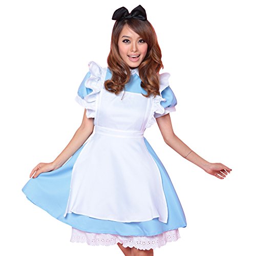 AMUR LEOPARD Womens Halloween Party French Lolita Maid Costume Cosplay With Apron