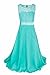 iEFiEL Big Girls Lace Chiffon Bridesmaid Dress Dance Ball Party Maxi Gown Turquoise 14