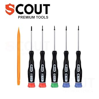 Scout Macbook Repair Tool Kit - 6 PCs Screwdriver Set for Reparing All Versions (Retina/Non Retina) of Apple Macbook - A1278, A1286, A1297, A1425, A1502, A1398, A1465, A1466, A1369, A1370, A1534