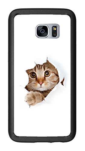 Cute Cat Tearing Paper for Samsung Galaxy S7 G930 Case Cover by Atomic Market