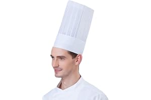 Hyzrz 20 Pack Disposable Non-Woven Paper Fiber Chef Hats for Kids,Adults,Adjustable Unisex White Kitchen Caps Bulk Set