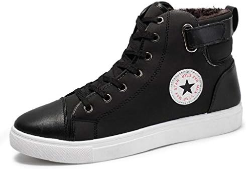 REYO Men's Winter Shoes Plus Velvet Ankle High-Top Wear-Resistant Casual Waterproof Outdoor Short Snow Boots