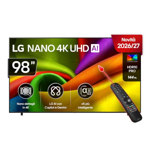 LG NANO AI UHD 98 Pollici, Serie NU90 2026 Smart TV 4K - 98NU900B6LB