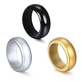 3 PCS Sets-Comfort Fit Silicone Wedding Band Rings for Men and Women 3-Color Sets Black/Gold/Silver