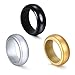 3 PCS Sets-Comfort Fit Silicone Wedding Band Rings for Men and Women 3-Color Sets Black/Gold/Silver