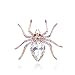 HYZ Golden Tone Scientific Ruby Spider Rhinestones Charm Brooch Pin
