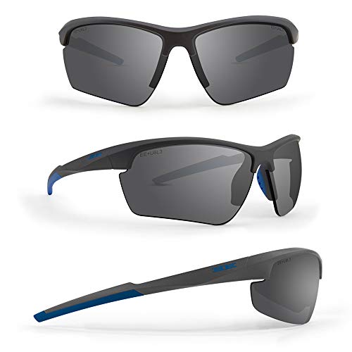 Epoch Eyewear Epoch 7 Matte Finish Sunglasses Gray/Blue Frame (GrayBlue/Smoke)