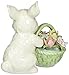 Cosmos 10592 Fine Porcelain Bunny with Flower Basket Figurine, 3-5/8-Inch