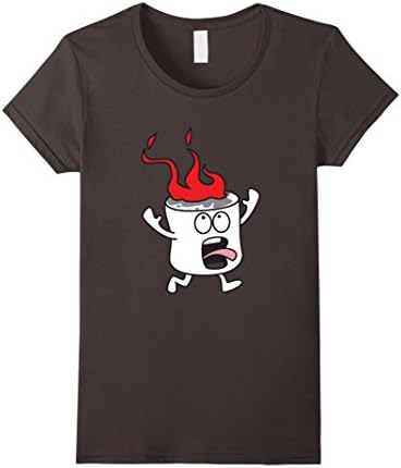 Women's Teeday: Flaming Marshmallow Smore T-Shirt Medium Asphalt