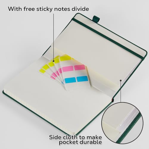 2 Pack Journal Notebook, Hardcover A5 Diary Journal for Women/Men Work, Leather Notebooks for School Supplies, 100GSM Lined Paper, No Bleed, Inner Pocket, Brown Black