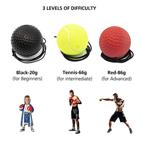 ENUOSUMA Upgraded Boxing Reflex Ball, Boxing Training Ball, Mma Speed Training Suitable for Adult/Kids Best Boxing Equipment for Training, Hand Eye Coordination and Fitness.