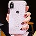 Compatible for iPhone X/XS Case Girls Women Cute Clear Cover with Diamond Pattern Design Slim Soft TPU Protective Shell Pretty Fashion Girly Phone Case Compatible iPhone X/XS (Pink)