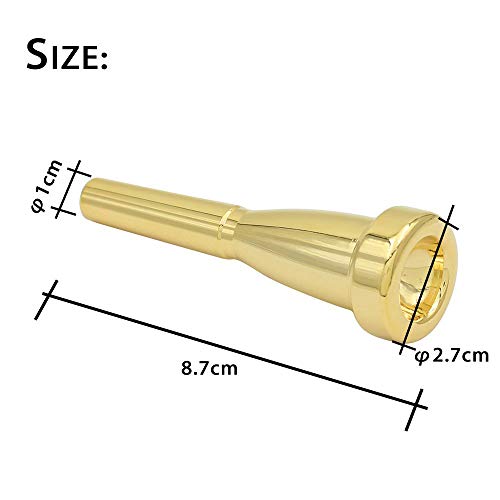 ACCOCO 3C/5C/7C Trumpet Mouthpiece, Copper Material Trumpet Accessories Parts(3 Pack) - Thumbnail 4