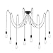 Light Society Tentacle 10-Light Chandelier Swag Pendant, Matte Black, Modern Industrial Lighting Fixture (LS-C105)