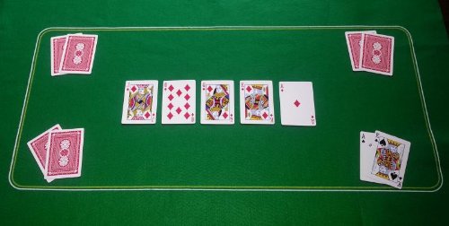 90cm by 60 cm GREEN POKER CASINO FELT BAIZE LAYOUT - TEXAS HOLDEM